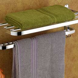 Multipurpose Towel Shelf, Towel Rack, Towel Holder, 18 Inch Silver, Chrome Finished Towel Holder-image-24