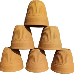 Pack of 6 Pottery Mitti Clay Kullad/Kulhad Ceramic Terracotta Tea Cups for Chai Milk Coffee Curd-10