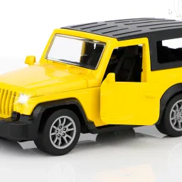Die-Cast SUV Toy Car with Pull Back Action Lights Sound Open Roof Doors-image-73
