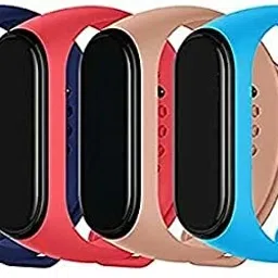 Asotai Band Strap Compatible Mi Band 3 /Mi Band 4 Fitness Band (Pack of 4) (only strap) Smart Band Strap-25