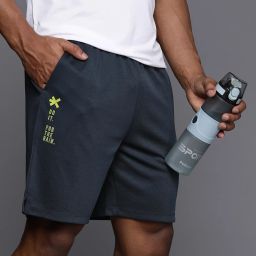 Solid Men Black Sports Shorts-image-45