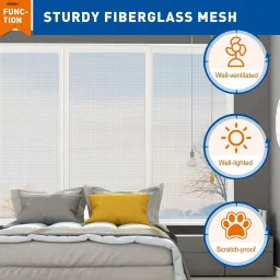 buyagain HDPE - High Density Poly Ethylene Infants Washable 2x3 ft white Mosquito Net for window with Strong Self Adhesive Hook & Loop Tape Mosquito Net image 4