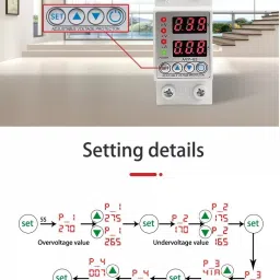 electrolight 40A High Quality Adjustable Intelligent Over/ Under Voltage Current Protector. Digital Voltage Tester image 5