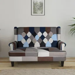 bohemiana from pepperfry Scenos Fabric 2 Seater Sofa in Multi Colour-picture-4