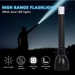 zimork Long Range Led 2 in 1 Long Distance Torch Up to 1 Km high power & Back Light Torch image 2
