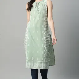 Women Printed Cotton Blend Straight Kurta-image-34