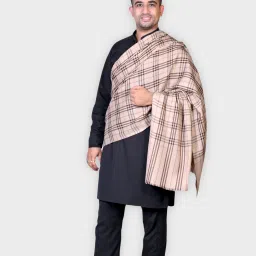 Allure Motifs Wool Checkered Men, Women Shawl-image-34