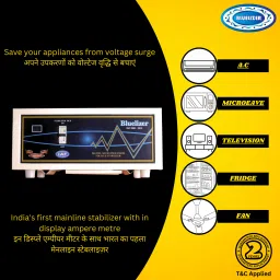 bluelizer 5 KVA MAINLINE STABILIZER WORKING RANGE (80 - 300 v) loading capacity 20 Ampere (IN DISPLAY AMPERE METER ) image 4