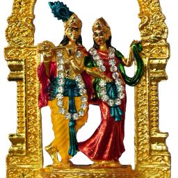 Decorative brass car dashboard idols Arch Krishna Radha Decorative Showpiece - 9 cm-image-51