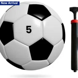 Extreme Quality Black & White Football ( 1 Football) with Pump Free Football Football - Size: 3-picture-28