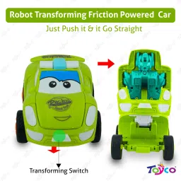 toyco Convertible from Car to Robot Friction Powered Toy Combo Car Set for Kids_ image 3