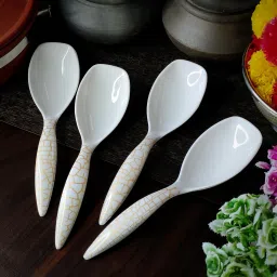 Serving Spoon/Melamine Serving Spoon Set of 4 Serving Spoon,Spoon Set Melamine Serving Spoon, Soup Spoon, Table Spoon, Salad Spoon, Cream Spoon Set-3