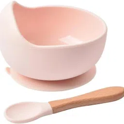 Self-Feeding Silicone Baby Bowl & Spoon, Curved Walls | Upgrade Strong Suction - Hygienic Food Grade Silicone & Wooden-image-74
