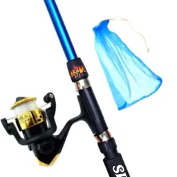7feet fishing rod and reel with Net set 210cmi Power full combo Blue, Black Fishing Rod-picture-21