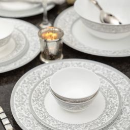 Pack of 33 Opalware Silver Opalware Dinner Set (Set of 33pcs) Dinner Set-image-17