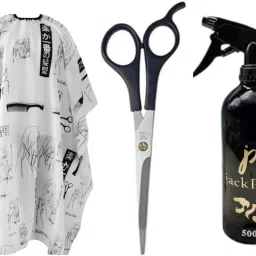3 Pc Stainless Steel scissor 300ml All Purpose Spray Bottl,Haircut Capes/Aprons Scissors-13