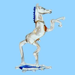Majestic Rearing Glass Horse Decorative Showpiece - 16 cm-image-35