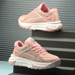 Roadster Women Pink Faux Leather Casual Lace Up Sneakers Sneakers For Women-image-75