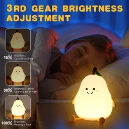 nairo Cute Pear Lamp Rechargeable Color Changing LED Night Light with Touch Sensor Night Lamp image 2