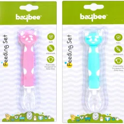 Soft 3 in 1 Baby Weaning Spoon Set for Baby Feeding, Non Toxic BPA Free silicone - SILICONE-22