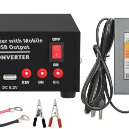 BALRAMA 12 Volt DC to AC Converter + UPS Battery Charger 12v DC Convertor SMPS Adaptor Combo Set-15
