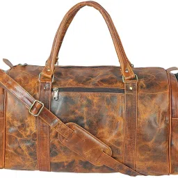 30 L Hand Duffel Bag - Genuine Natural Texture High Grain Crunchy Leather Sling Duffel Bag - Brown - Regular Capacity-image-46