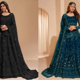 Embroidered, Embellished Semi Stitched Lehenga Choli-image-98