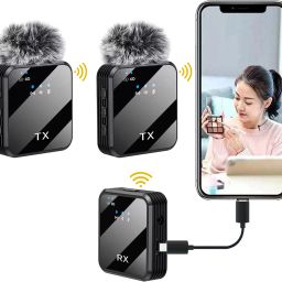 (K205 Model) Dual Wireless Collar Mic with Superior Cancellation Microphones for Vlogging Youtube Video Recording Podcast Online Interviews Reels-image-25