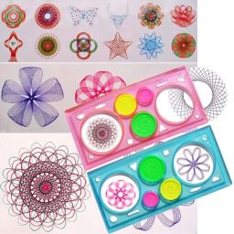 Drawing Spirograph Stencil Floral Design Ruler Art Stencils Geometric Wheel 6242 Geometry Stencil-17