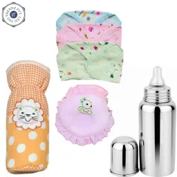 Complete BabyFeeding Kit steel Bottle & Bottle Cover & Pillow,Langot - Silicone-image-59