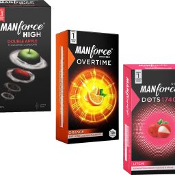 Double Apple, Orange And Litchi Flavoured Dotted Condom-image-95