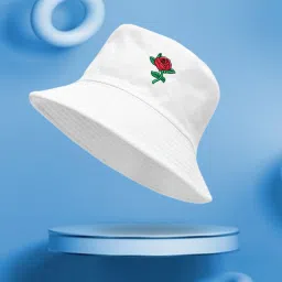 CLASSYMESSI Rose Embroidered foldable cotton Bucket Hat-image-54