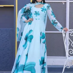 Printed Georgette Stitched Anarkali Gown-image-72