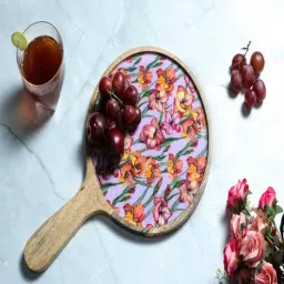august collectives Purple Mango Wood Gladiolus harmony Round Platter-picture-12