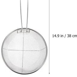 kruvad Round Frying Basket with Folding Removable Handle Deep Frying Basket Deep Frying Basket image 3