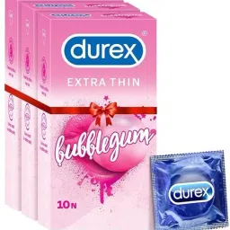 Extra thin Bubblegum Flavoured Condoms For Men-10s (Pack of 3) Condom-18