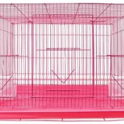 1.25 Feet Birds Cage (Pink)Big House for Parrot, Budgies, Rabbit and Small Pets. Hard Crate Pet Crate-image-11