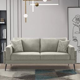 casacraft from pepperfry Cannes Fabric 3 Seater Sofa in Grey Colour-picture-27