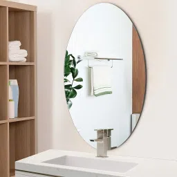 ARYAANSH Mirror for Bathroom, No screw, Easy stick, Long oval Bathroom Mirror Bathroom Mirror-image-51