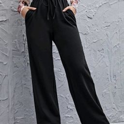 Women Regular Fit Black Polycotton Trousers-image-24