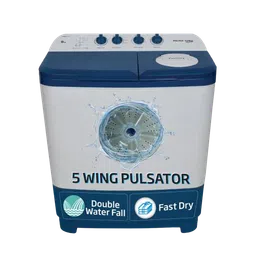 VOLTAS beko 8 kg Semi Automatic Washing Machine with Water Level Adjuster (WTT80DBLTF, Blue)-21