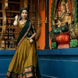 Solid Semi Stitched Lehenga Choli-image-16