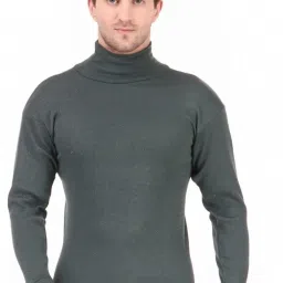 UZARUS Men's Solid High Neck Thermal Wear Top Men Top Thermal-image-4