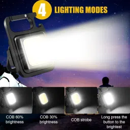 glowish 4 PACK MINI POCKET SIZE MULTI USE LED FLASHLIGHT KEYCHAIN WITH MAGNET BASE, 1 hrs Flood Lamp Emergency Light image 2