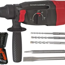 DM26 1250w Red Rotary Electric Hammer Drill machine with 2pc Chisel and 3pc Hammer Bit Rotary Hammer Drill-14