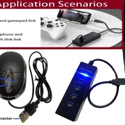 ANJO Wired Keyboard-LED Mouse-Pad-USB Hub 3.0-2in1 OTG Type C&Micro-Ext Cable 1.5m Combo Set image 2