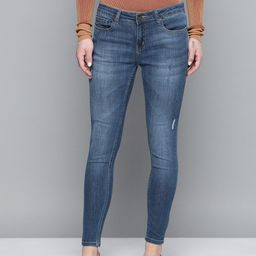 chemistry Women Skinny Mid Rise Dark Blue Jeans-picture-5