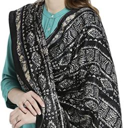 Cotton Silk Printed Black Women Dupatta-15
