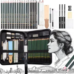 Pencil Kit 42 Pcs for Potrait Professional Graphite HB Pencils Drawing Graphics-image-62