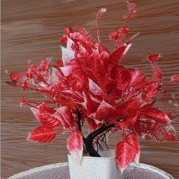 Red and pink Artificial flower with Pot for indoor, Desk or Home Decor Bonsai Wild Artificial Plant with Pot-image-60